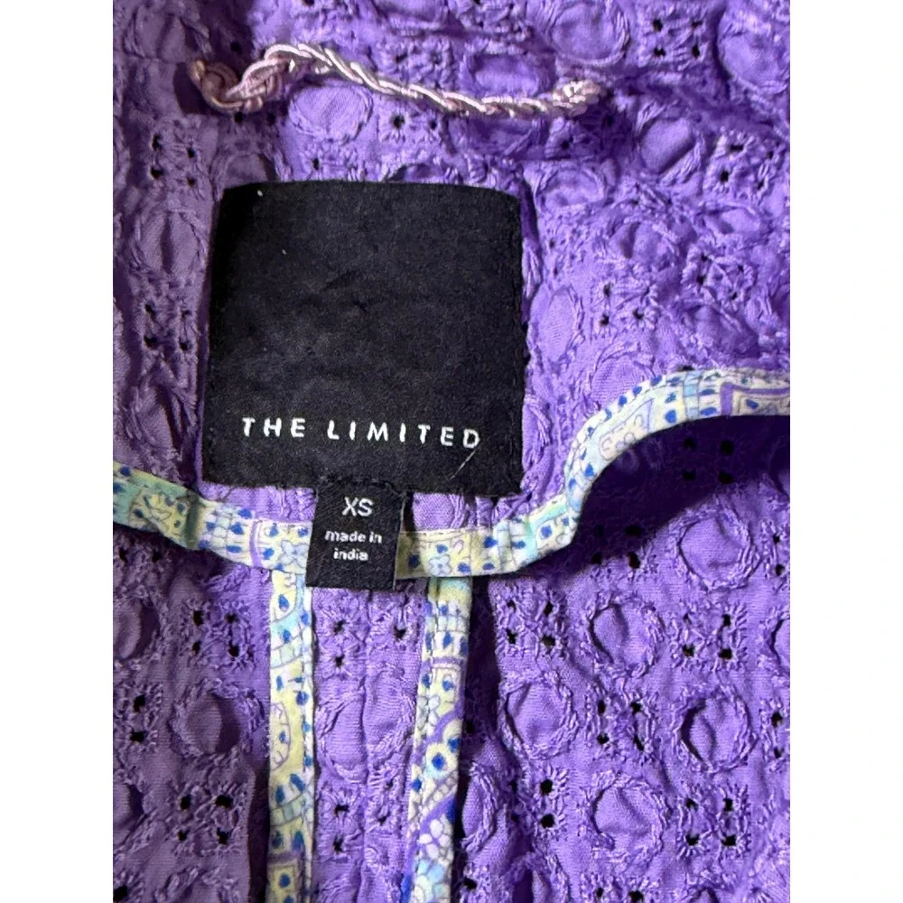 The Limited Purple Textured Embroidered Blazer‎ Jacket XS - Picture 3 of 4